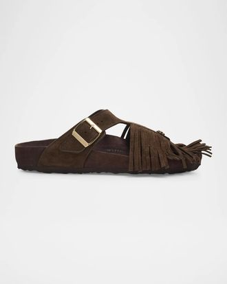 Etro Men & apos;s Etro x BIRKENSTOCK Suede Fringe Sandals
