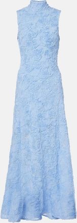 Rotate Abito lungo in mesh con ricamo