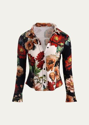 Alice & Olivia Freya Printed Top