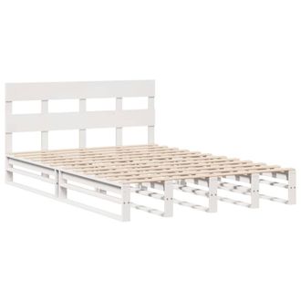 Berkfield Home Beautiful Bed Frame Frame White 120x190 cm Small Double Solid Woo