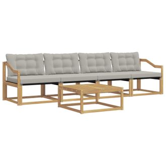 vidaXL Conjunto De Sof&aacute;s De Exterior 5 Pcs Blanco Y Gris Claro Vidaxl