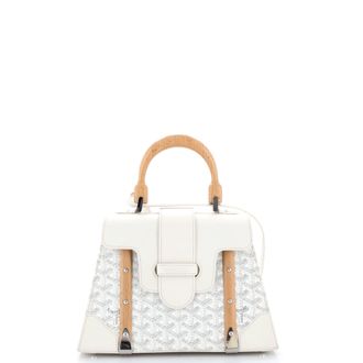 Goyard Saigon Top Handle Bag Coated Canvas with Leather PM