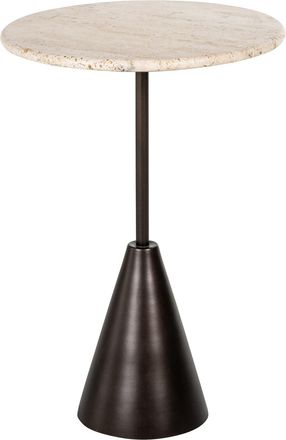 Richmond Interiors Design Beistelltisch Avalon mit Travertin Tischplatte, ø 35/ Höhe 55 cm
