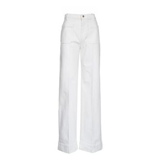 Victoria Beckham Wide Jeans - Dames - Loose Fit Jeans - Wit - W29 - Denim - Jeans