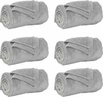 vidaXL Mantitas De Sof&aacute; 6 Uds. Gris 240 X 270 Cm 10.11 Kg Lana Vidaxl