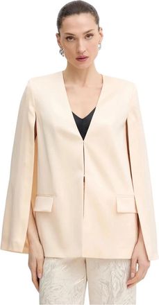 Twinset Satin Cape Blazer - Dames - Blazers - Beige - XS - Polyester - Jassen
