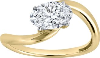 LuvMyJewelry Lilian 1.5 Ct Oval Lab Grown Diamond Engagement Ring in 14K Yellow Gold at Nordstrom, Size 7
