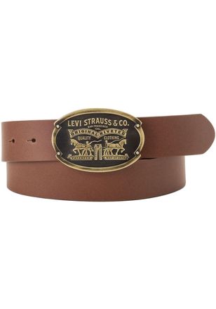 Levi's Lederg&uuml;rtel LEVIS Billy Plaque Belt, Damen, Gr. 100, braun (medium braun), Rindsleder, G&uuml;rtel Lederg&uuml;rtel, mit markanter Koppelschliesse