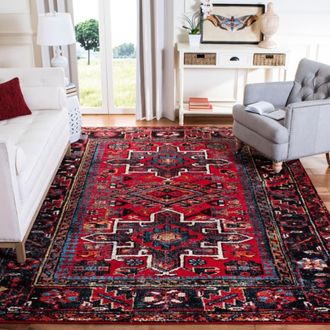 Safavieh Alfombra transicional de polipropileno rojo/multicolor, 235 x 305 cm