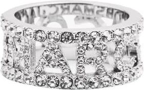 Marc Jacobs Zilveren Monogram Pave Kristalring - Dames - Ringen - Grijs - M - Accessoires