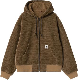 Carhartt Work in Progress Hoodies & sweatvesten, Dames, Bruin, M, Polyester, OG Active Sweat Jacket