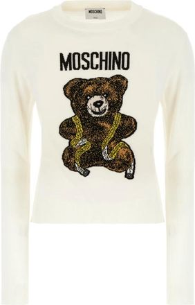 Moschino Trui met ronde hals - Dames - Ronde hals truien - Wit - S - Truien & Vesten
