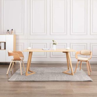 vidaXL Sillas De Comedor 2 Unidades Madera Curvada Y Cuero Sint&eacute;tico Vidaxl