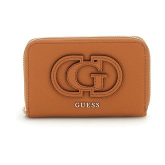Guess Eco Ali Portemonnee Kaarthouder Cognac - Dames - Portefeuilles - Bruin - ONE Size - Accessoires