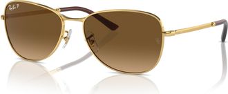 Ray-Ban Polarized Brown Gradient Pilot Sunglasses RB3733 001/M2 59
