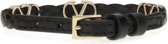 Valentino Garavani Womens Black Calf Leather Bos Taurus Bracelet