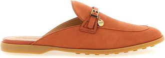 Tod's Orange Solid Sabots Slides