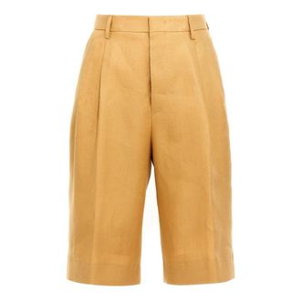 Tagliatore B-Effie Linen Bermuda Shorts - Dames - Korte Broeken - Oranje - 2XS - Leer - Korte Broeken