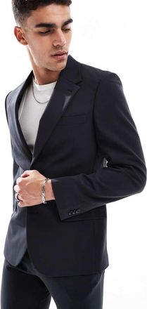 Asos Giacca da abito skinny elasticizzata in quattro direzioni nera-Nero