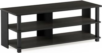 Furinno Sully 3-Tier TV Stand for TV up to 50, Espresso/Black, 17077EX/BK