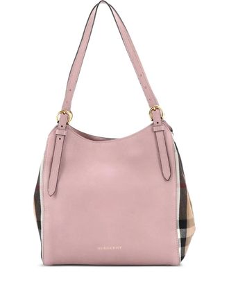 Burberry Canterbury Leather and House Check Canvas Small tote bag - Pink