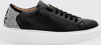 Philipp Plein Sneakers basse in pelle liscia con applicazione Skull e strass