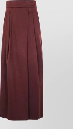 Max Mara camel wool pleated maxi skirt