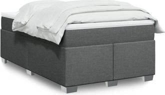 vidaXL Cama Box Spring Con Colch&oacute;n Tela Gris Oscuro 120x200 Cm Vidaxl