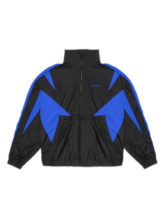 Purple logo-print quarter-zip windbreaker - Black