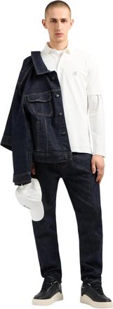 A|X Armani Exchange Mens Icon Project, Embroidered Logo, Long Sleeve, T-Shirt, White, XXL