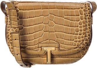 Tom Ford Walis Croc-Embossed Leather Shoulder Bag