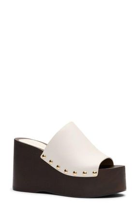 Stuart Weitzman Kate Platform Wedge Sandal in Cream at Nordstrom, Size 9.5