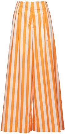 La DoubleJ vertical-stripe palazzo trousers - women - Cotton - M - Orange
