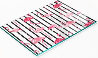 OEM Tabla De Servir De Cristal Para Cocina Con Estampado De Rayas De Flamencos, 80x52 Cm