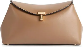 Toteme T-Lock Leather Clutch