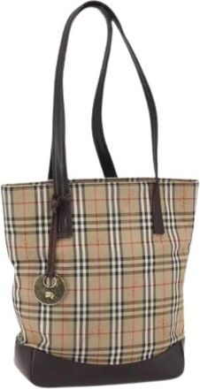 Burberry Pre-owned Shoulder Bags, female, Beige, Size: ONE SIZE Pre-owned Canvas Tote