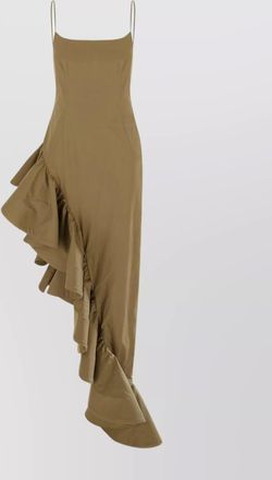 Giuseppe Di Morabito cotton dress with asymmetric hem and ruffled detail