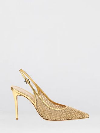 Gianvito Rossi Slingback Nikki Gianvito Rossi in mesh a maglia traforata e pelle laminata