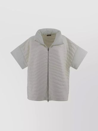 Herno quilted short-sleeve funnel-neck puffer poncho