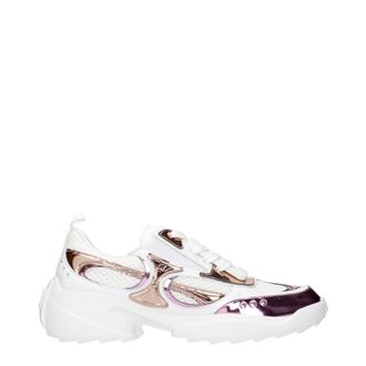 Roger Vivier Motor Sneakers Mujer Blanco/Rosa Tejido Met&aacute;lico