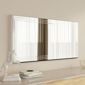 Dmora Espejo Roure, Forma Rectangular, Tipo De Pared, Estructura Transparente, 60x120h Cm Blanco