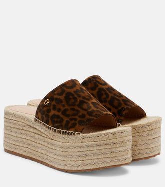 Gianvito Rossi Leopard-print suede espadrille sandals