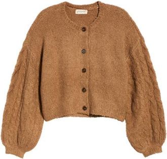 Free People Thistle Knit Cardigan in Macadmia at Nordstrom, Size X-Small