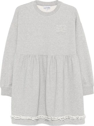Ganni Abito corto con rifinitura in pizzo - Grigio