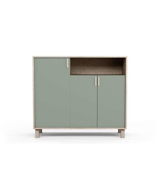 HERDASA Herdasa - Recibidor Zapatero 3 Puertas Modelo 520 Acabado Roble Claro/verde. 88 Cm (alto) X 100 Cm (ancho) X 37 Cm (prof.)