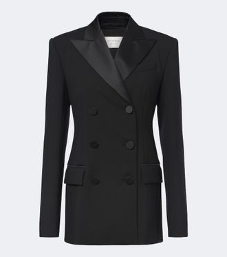 Sportmax Double-breasted virgin wool tuxedo jacket