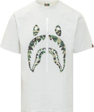 A Bathing Ape ABC Camo Shark Tee - Heren - T-shirts - Wit - XL - Katoen - Tops