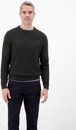 Lerros Strickpullover LERROS Herren Strickpullover in Twist-Struktur, Herren, Gr. XXL, schwarz, 100% Baumwolle, Rundhals, Pullover Strickpullover, Rundhalsau