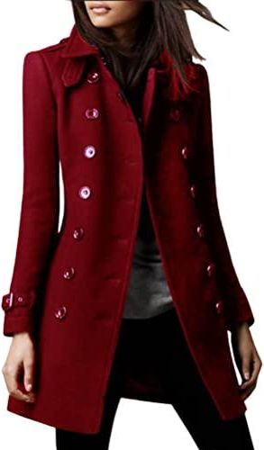 Veste En Jean Femme Longue Style Trench-Coat - Manteau Denim Manches Longues - Bleu Taille XL