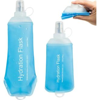 OEM Juego De Dos Botellas De Agua Plegables Y Flexibles (500 Ml, 250 Ml) Para Rutas Ciclistas De Larga Distancia Y Senderismo - Crezuo